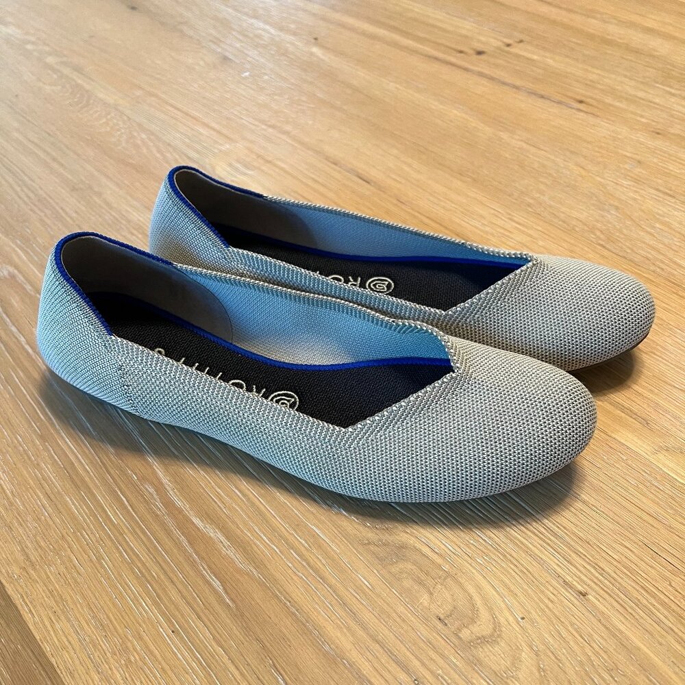 NEW Rothy's The Flat in Flax Birdseye 9.5